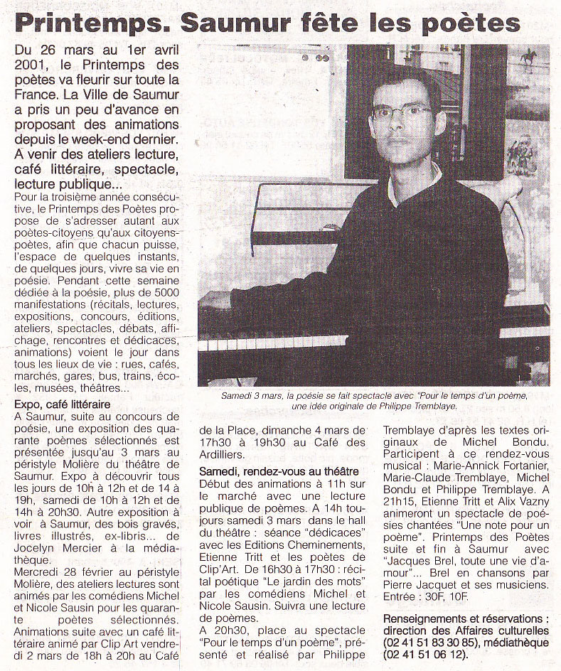 Printemps des poètes 2001